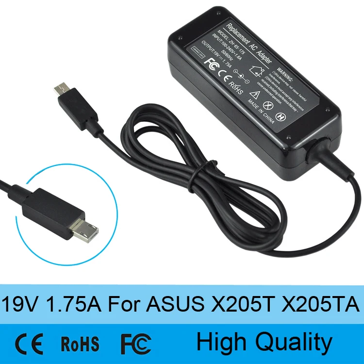 19V 1.75A 33W AC Laptop Power Supply Cable Adapter Battery Charger for Asus Eeebook X205T X205TA