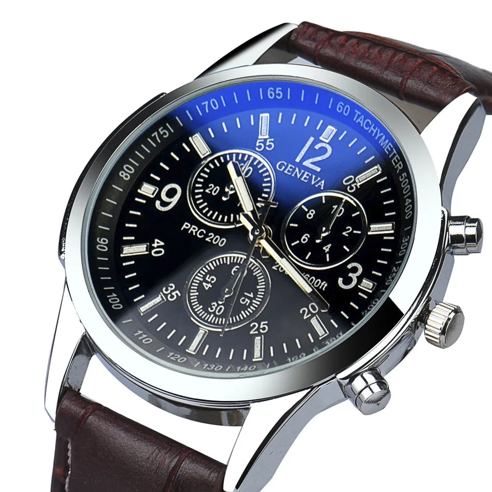 

Fashion Faux Leather Mens Analog Quarts Watches Blue Ray Men Wrist Watch 2018 Mens Watches Top Brand Luxury Casual Watch Clock