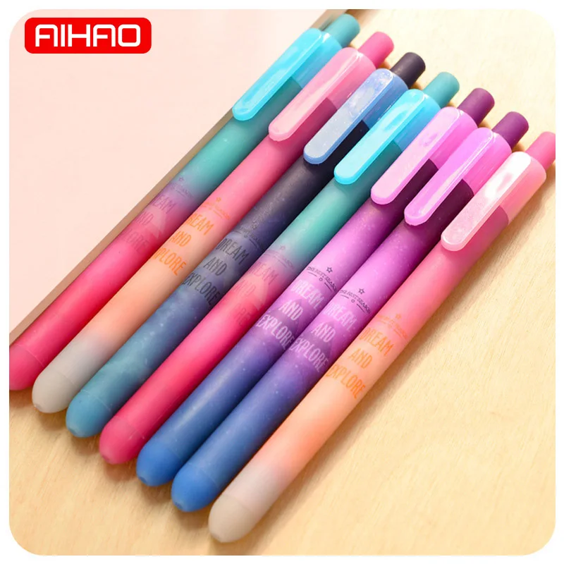 

AIHAO Student Creative Space Plastic Gel Pens Lovely Cute Kawaii Jelly Black School Pen For Kids Korean Stationery 1551