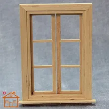 1:12 мини двойное открытое окно с рамкой для кукольного домика