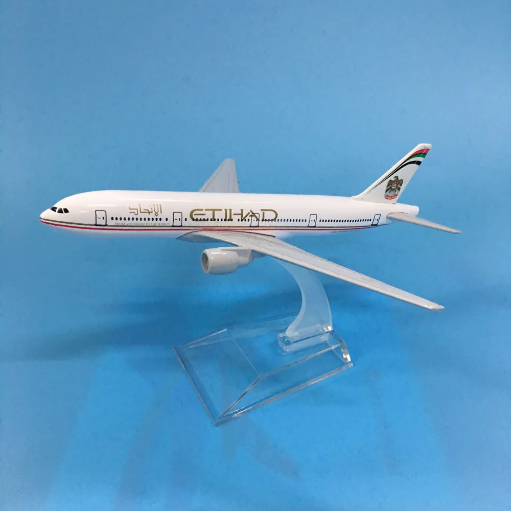 Модель самолета JASON TUTU из литого металла модель 1:400 16 см Etihad Боинг B777 игрушечный