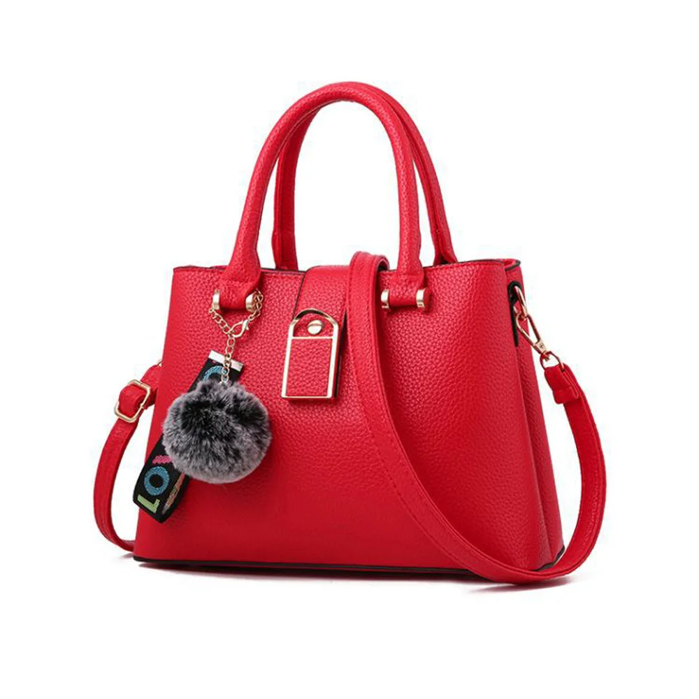 

Ruiyee 2018 women handbag luxury female Vintage Tote woolen pendant shoulder bag fashion women laptop handbags PU lychee strips