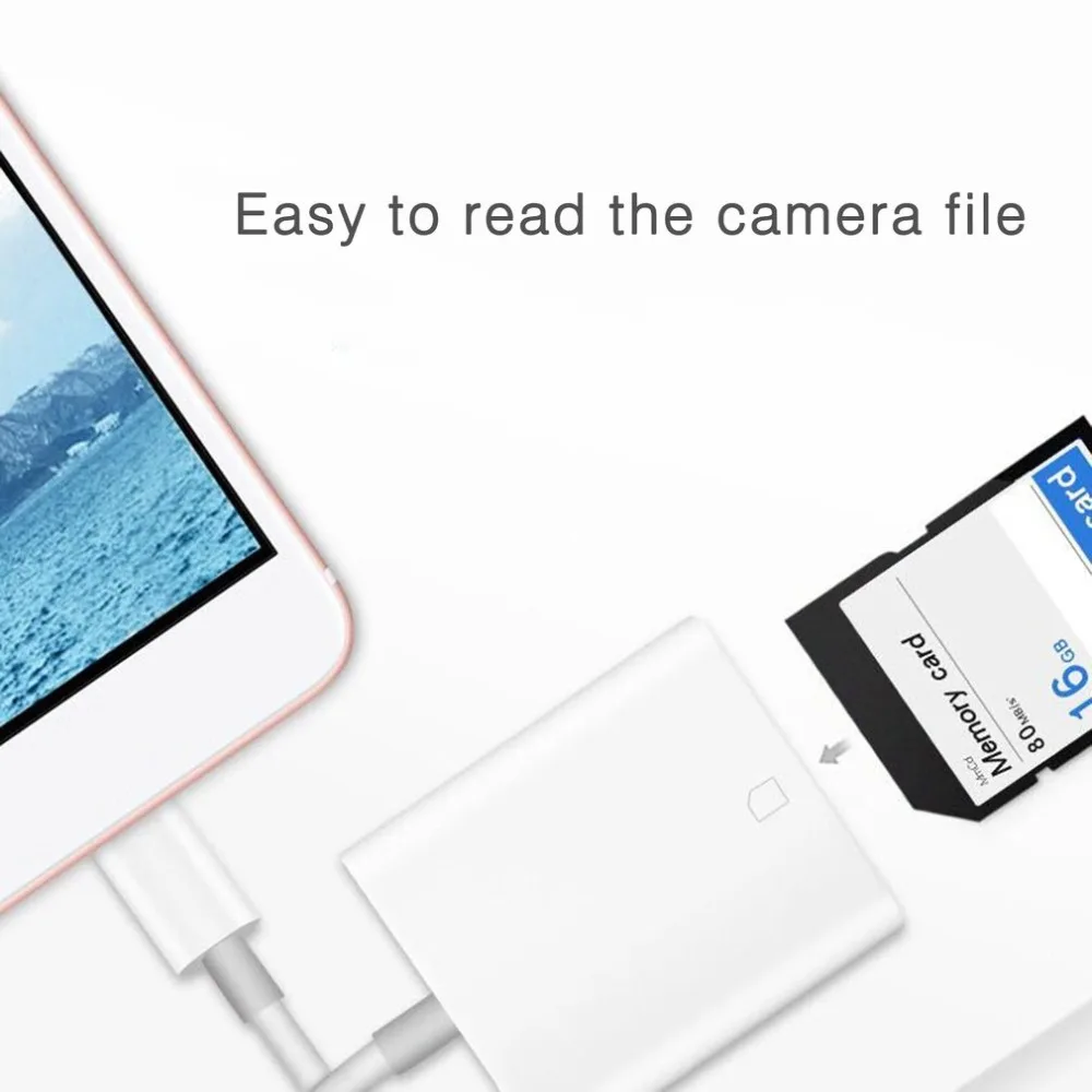 Lightning для SD карты камера Reader адаптер Совместимость OTG кабель передачи данных цифровой комплект для iPad мобильного телефона Android IOS