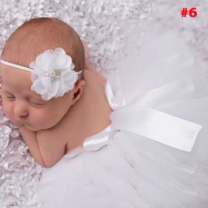 Baby Girl Tutu Skirt and Flower Headband Set Newborn Photography Props Baby Tulle Pettiskirt Costume Sweet Gift (7)