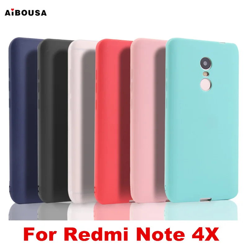 Aibousa Примечание 4x Силиконовый чехол для Xiaomi Redmi Note телефон сумка Candy Цвета матовые