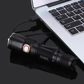 

VOLLSION MR25 1*18650/2*16340/2*CR123A USB Rechargeable and Dischargeable Tactical Flashlight Aluminum 1180 lumens
