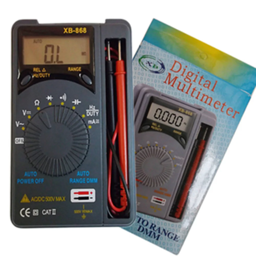 

2PCS XB-866 Pocket LCD Digital Multimeter Voltmeter Ammeter DC AC Current Voltage Meter Tester