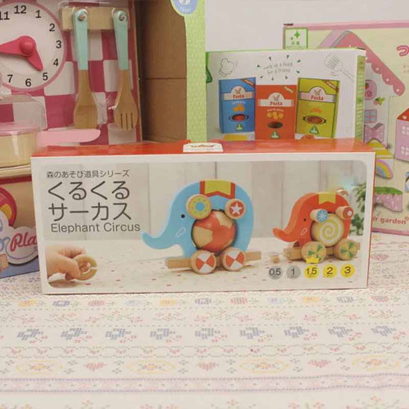 New 2 Pieces Elephant Haulers Fun Roller Design Toddler Children's Educational Toys Children's Cognitive Clockwork Toy