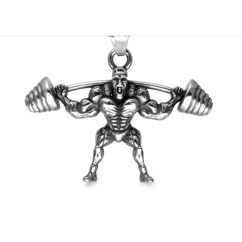 

2018 Europe and the United States cross-border AliExpress weightlifting men's 316L stainless steel pendant