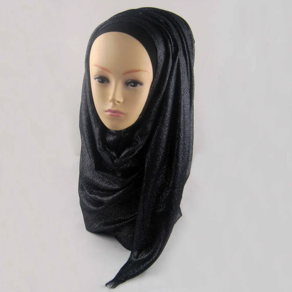 Мусульманский хиджаб мерцание шарф хиджабы блестящий шарфы мерцающий шаль, можете выбрать цвет - Цвет: color17