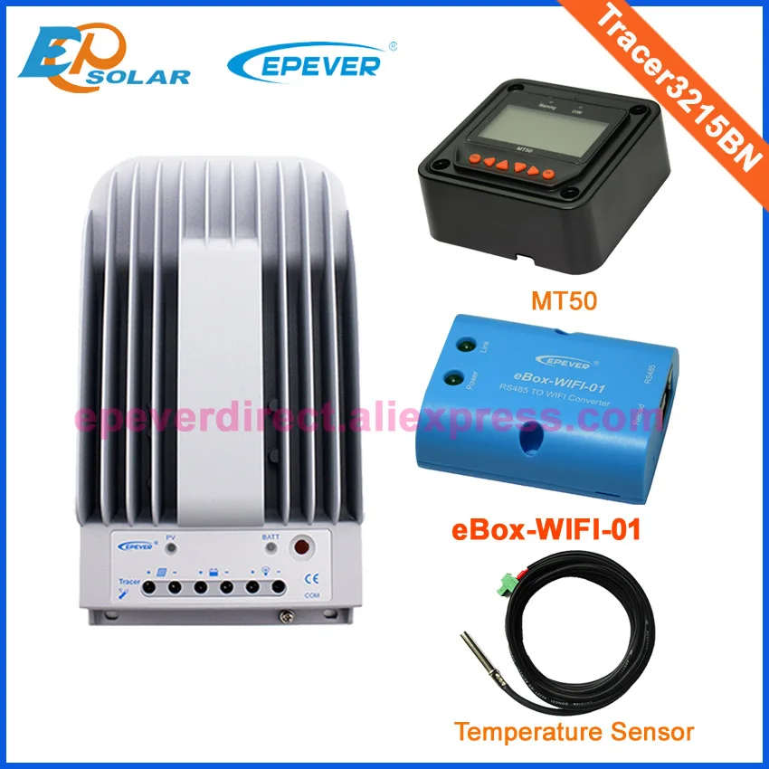 

30A 12v 24v solar panel battery charger Tracer3215BN MT50 meter wifi function and temperature sensor 30amp