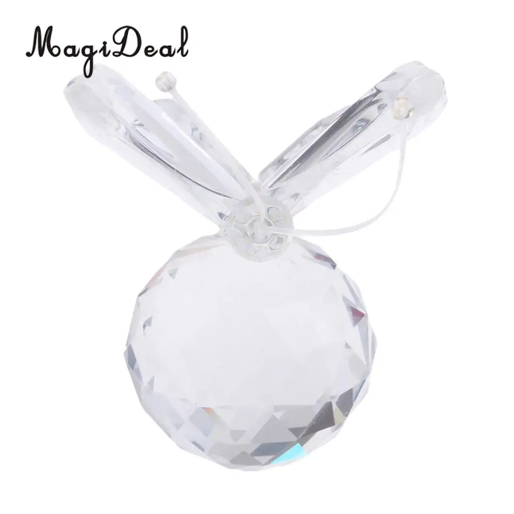 Crystal Flying Butterfly with Ball Base Paperweight Figurine Cut Glass Ornament Animal Statue Collectible Decoration