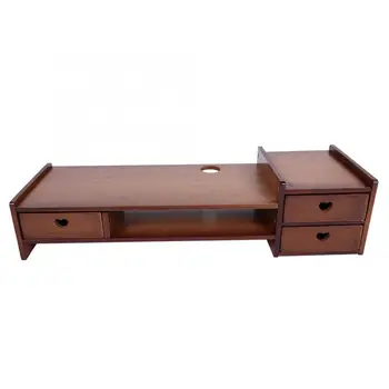 

Monitor Stand Bamboo Computer Monitor Stand Riser Rack Shelf with Desktop Storage Computer Monitor Stand