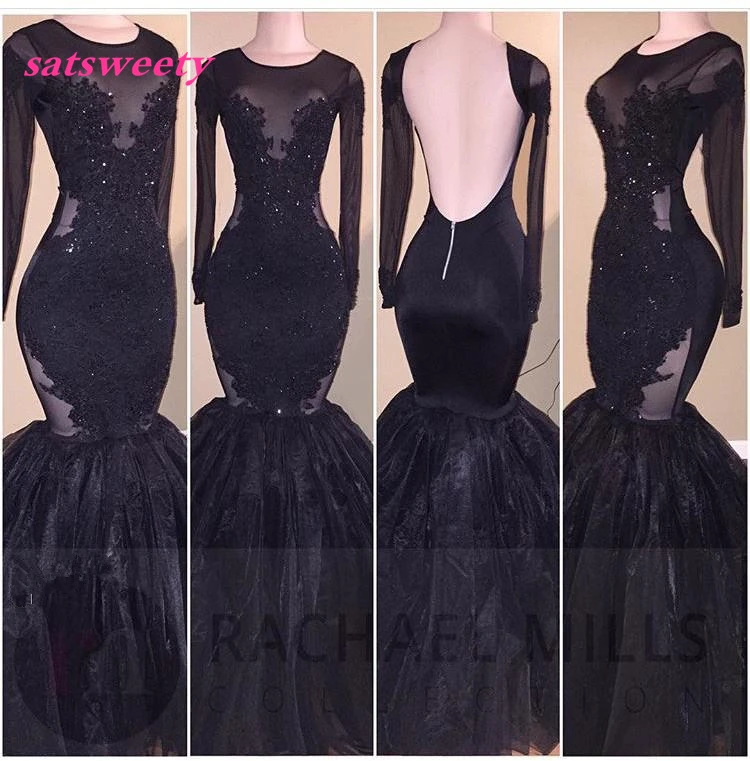sexy black mermaid dress