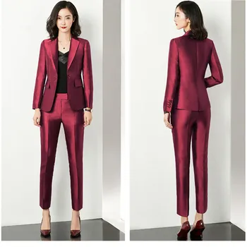 

Women's suit women's new fashion temperament suit two-piece suit (jacket + pants) women's business casual professional suit