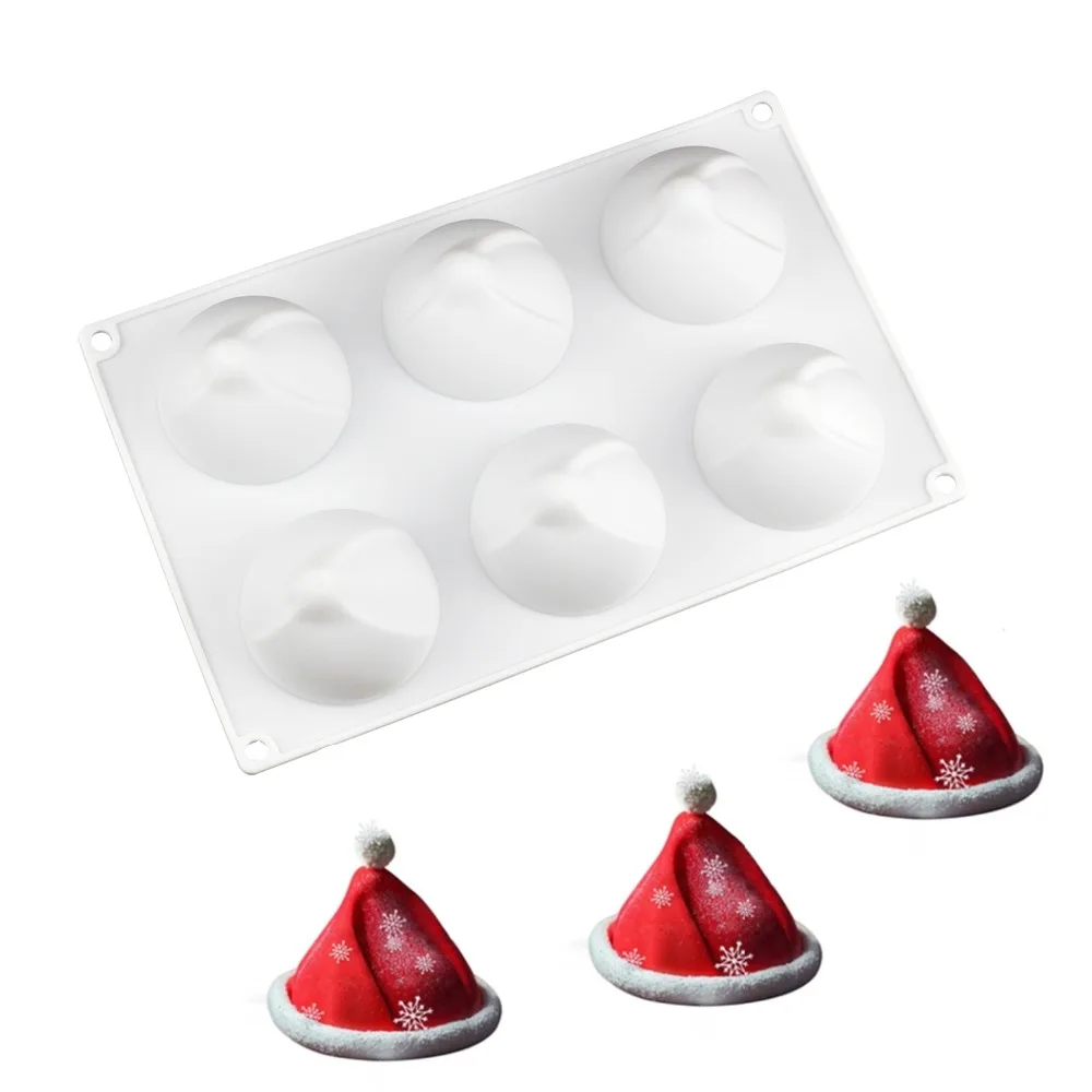 

DIY 3D Christmas hat shape silicone mould for cake Dessert mousse bread baking pastry cake decoration tools Christmas mold