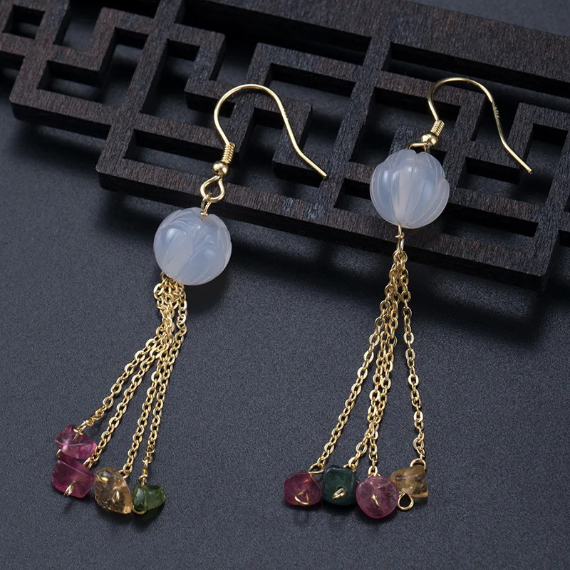 Серьги с кисточками lotus Золотые серьги ethinc. женские 100% стерлингового серебра 925