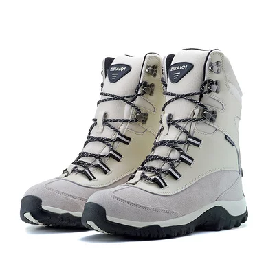 

New Unisex winter hiking boots men women cowhide slip-resistant waterproof snow boots lovers trekking skiing boots for-40C