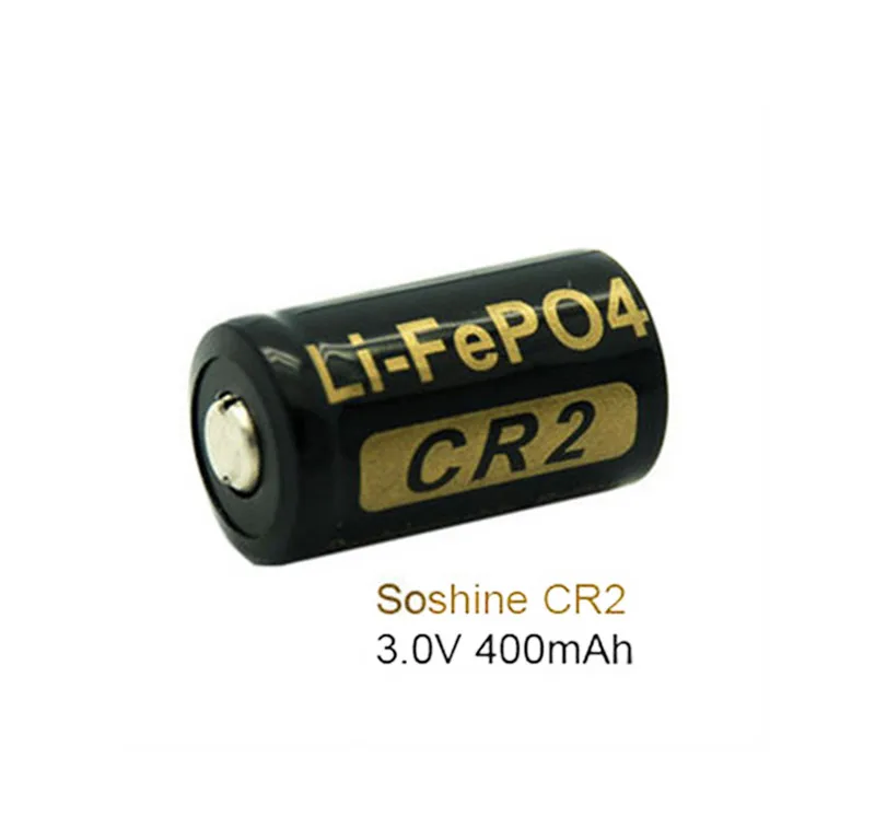 2 шт Soshine CR2 400mAh батарея 3,2 v LiFePO4 аккумуляторная батарея 15266 CR2 батарея с защитной коробкой для батареи