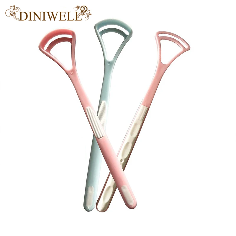 Скребок для языка DINIWELL с силиконовым покрытием удаления неприятного дыхания