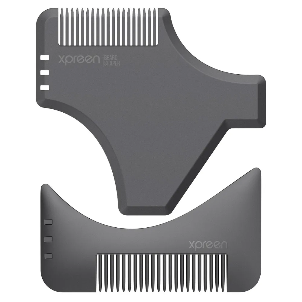

Xpreen 2 Pack Beard Styling & Shaping Template Comb Tool Set for Men's Perfect Neck Cheek Jaw Goatee Lines & Symmetry
