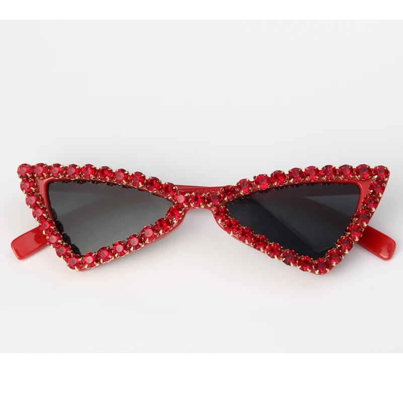 Винтажные маленькие солнцезащитные очки кошачий глаз женские брендовые дизайнерские треугольные шикарные красные роскошные женские Модные оттенки Oculos