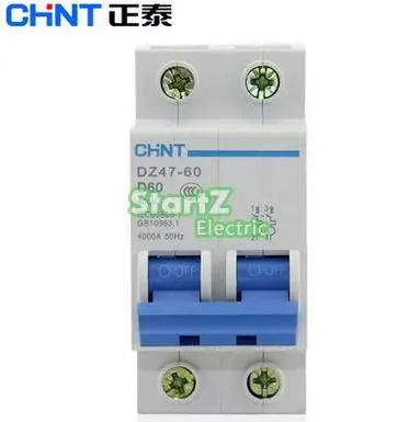 Автоматический выключатель CHNT для защиты двигателя типа D флейта 2P 6A 10A 16A 20A 25A 32A 40A