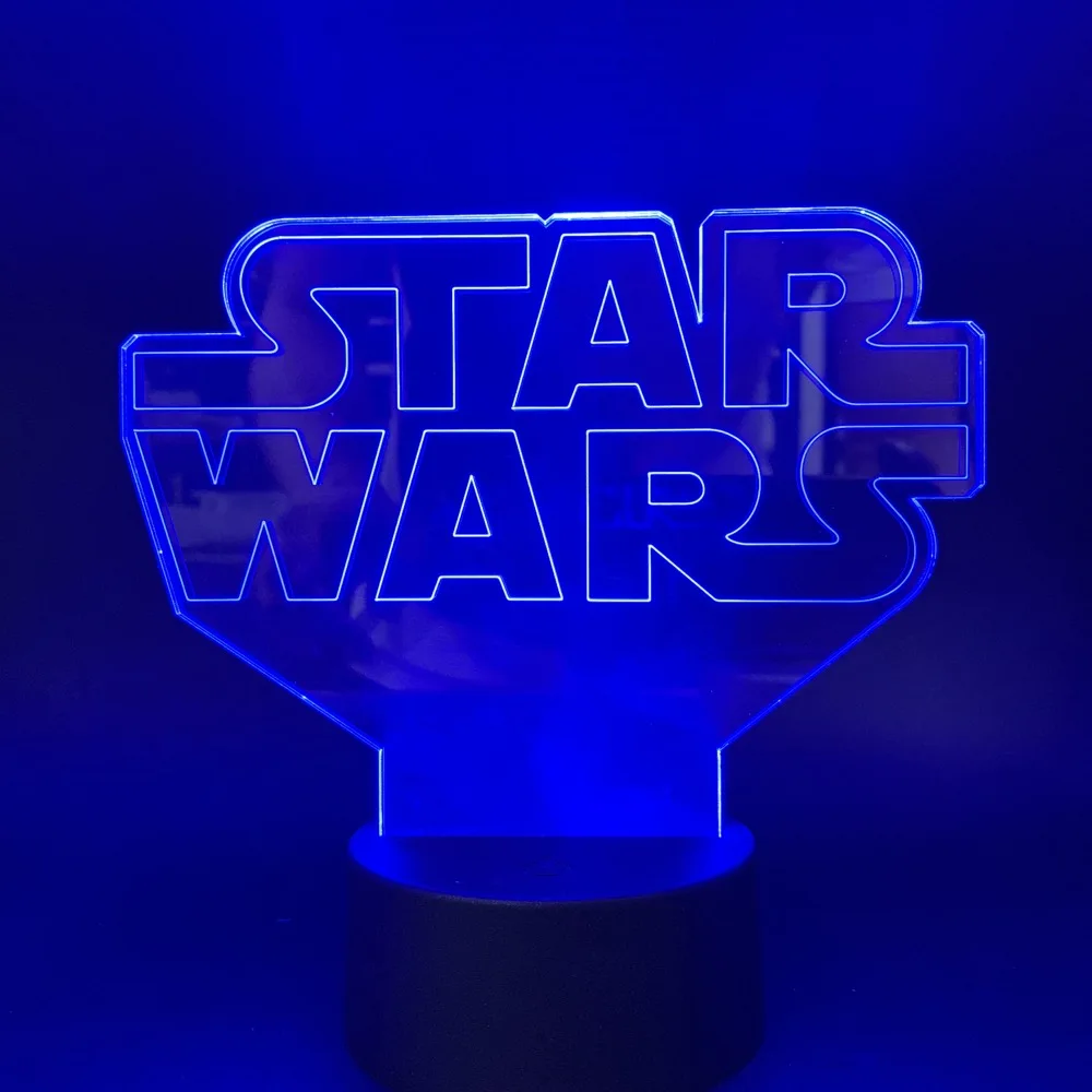 Buy 3d Led Night Light Movie Star Wars Character Touch Sensor Switch 7 Color Changing Nightlight for Kids Child Bedroom Decor Lamp