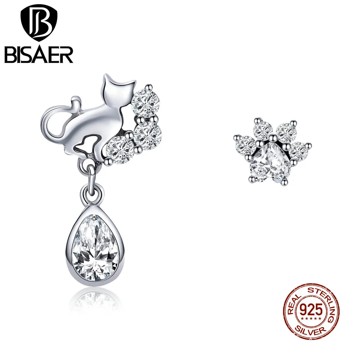 

Женские серьги-гвоздики из серебра 925 пробы с фианитами