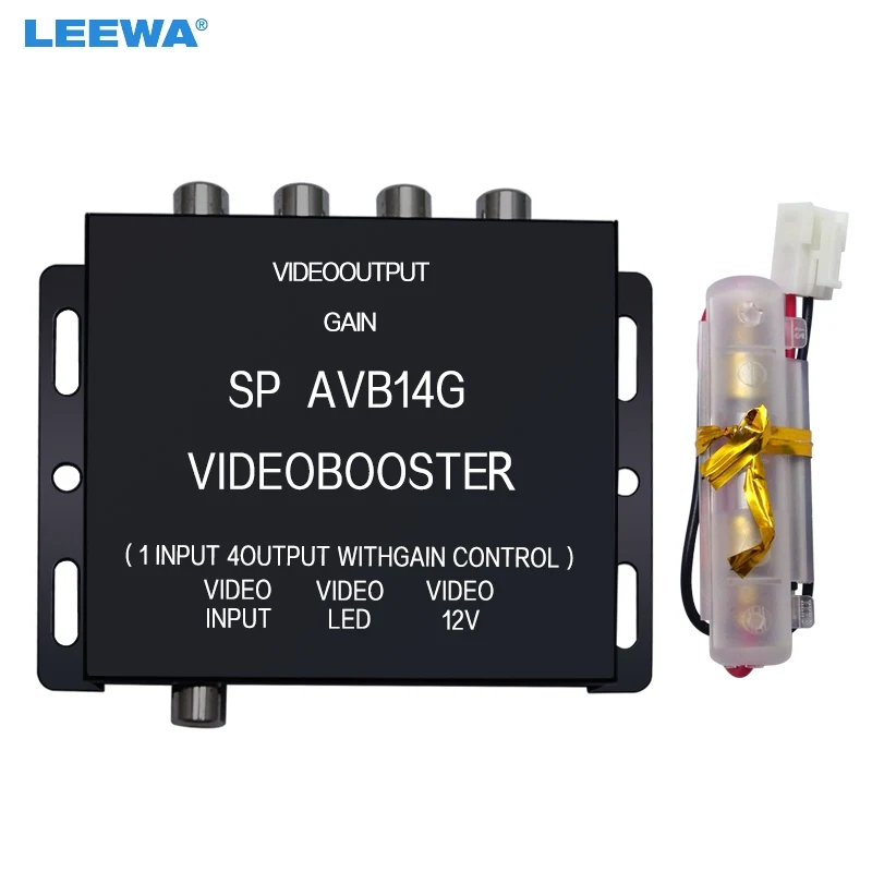 

LEEWA 12V Авто 1 до 4 Выход видео сплиттер часть сигнала для DVD/LCD/TV монитор дисплей # CA4499