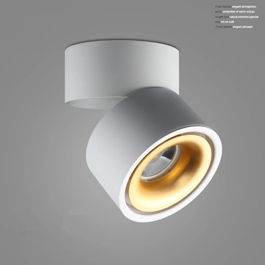 COB светодиодный светильник, монтируемый на поверхность, потолочные лампы, складной и вращающийся на 360 градусов Точечный светильник для гостиной, спальни, прихожей