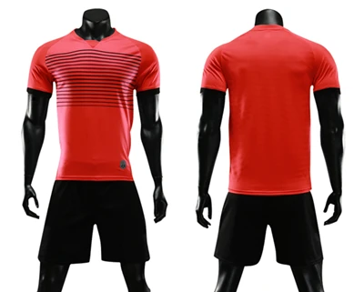 Быстросохнущее мужское детское футбольное Джерси, набор Survete для мужчин, футболка для футбола, тренировочный костюм, дышащий пустой футбольный Джерси для мальчиков, форма с принтом - Цвет: Red