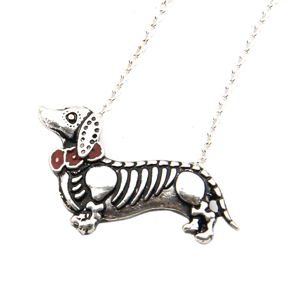

Dachshund Necklace Pendants Sausage Doxie Dog Lover Day of the Dead Charms Memorial Gift Jewelry Necklace Women Choker
