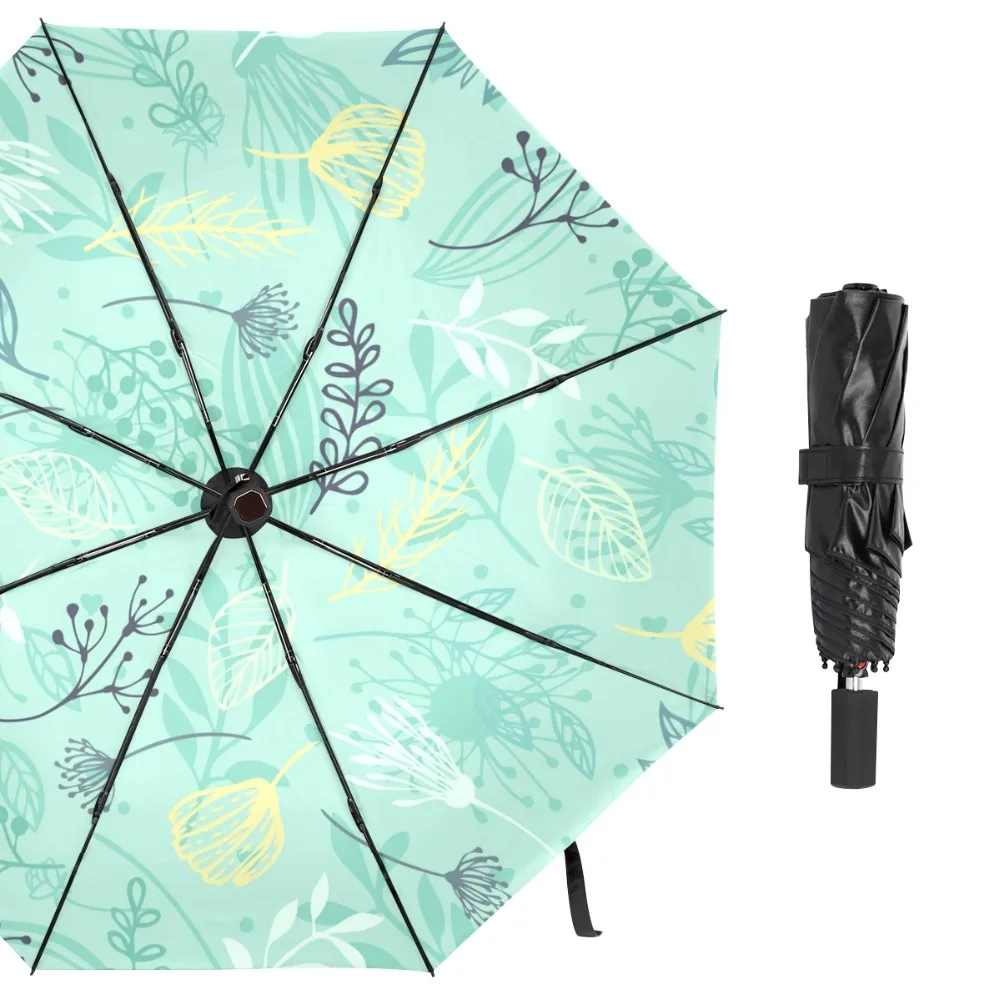 

Susino Forest Herbs Blue Sun Umbrella UV Protection 8 Ribs Manual Open Close Pongee Black Coating Rain Pink Folding Umbrella