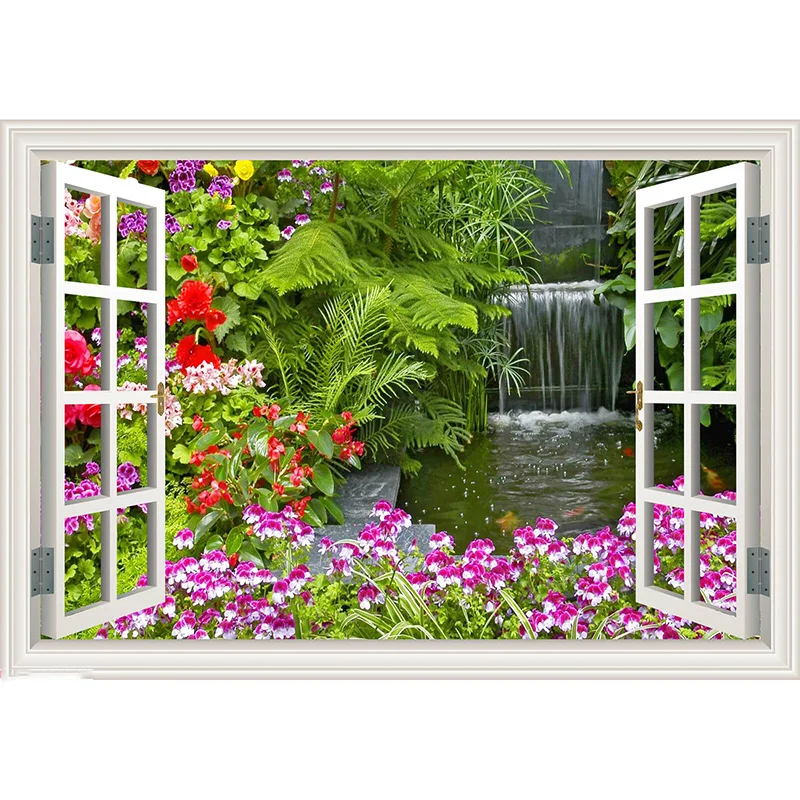 5D DIY Full Square Drill Diamond Painting Scenery Flower Window Daimond Mosaic Diamant Embroidery Wedding Room Decoration | Дом и сад