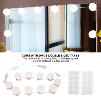 

Vanity LED Light Bulbs Makeup Mirror Kit USB Charging Port Cosmetic Lighted Make up Mirrors Bulb Adjustable Brightness lights