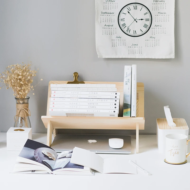 Desktop Shelf Desk Table Simple Bookshelf Solid Wood Combination