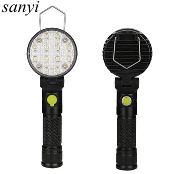 

Super Bright 12LED Portable Lanterns 4 Modes LED Work Light Hand Torch Magnetic Camping Tent Lantern With Hook Magnet Use 18650