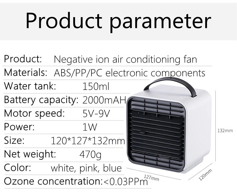 DMWD отрицательных ионов кондиционер вентилятор очистки PM 2,5 качество воздуха очиститель мини охлаждающая батарея rechargeble USB выход для дома