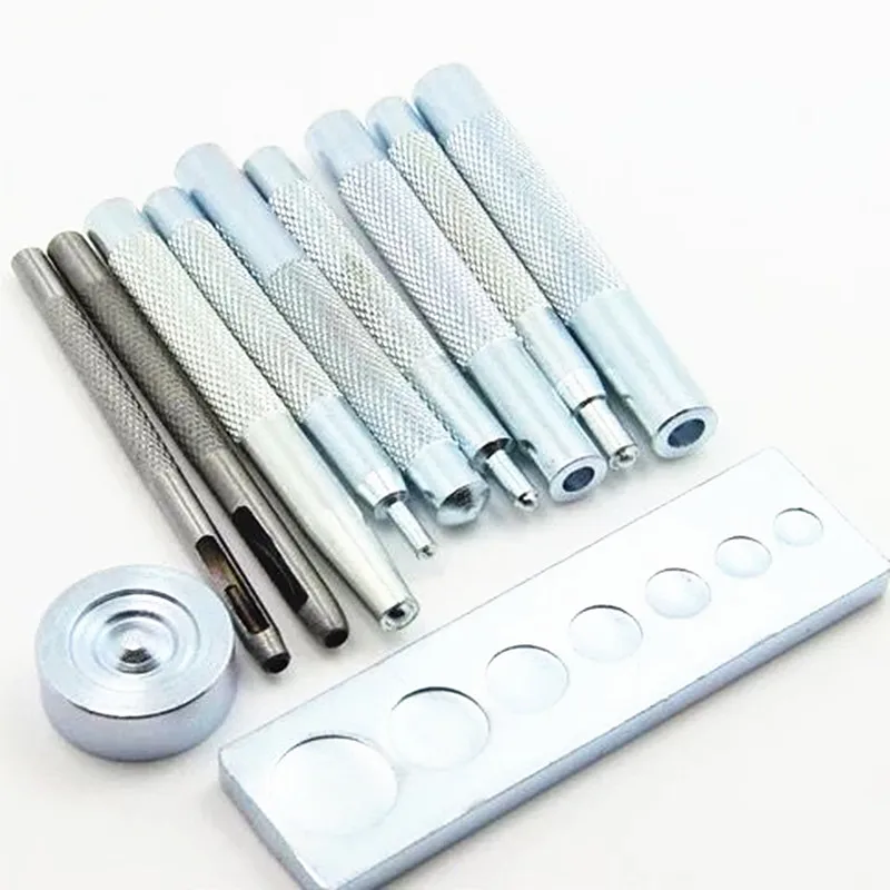 

11pcs Metal Buttons Installing Tools Patchwork DIY Leather Craft Clothing Grommet Sewing Fixing Tools for Snap Buttons+Punching