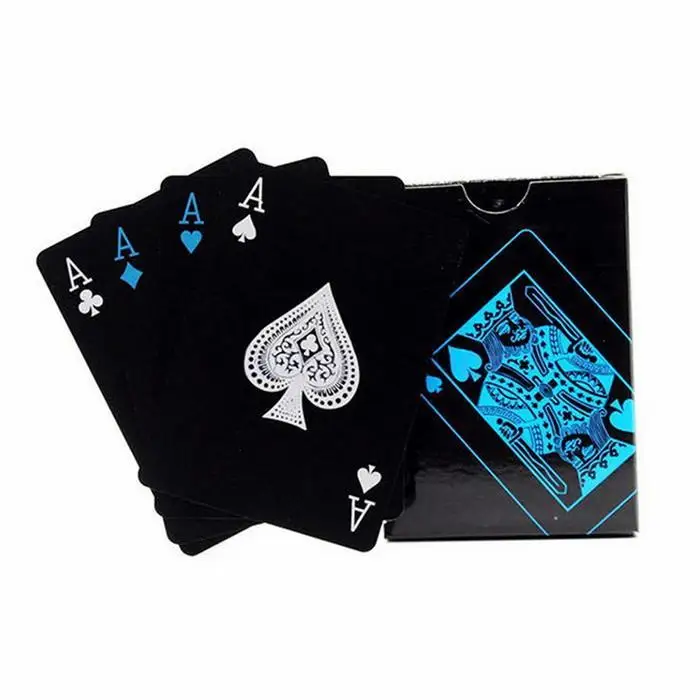 1 компл.. ПВХ покер водостойкие пластиковые игральные карты набор черный цвет покер карты Наборы Классические фокусы инструмент Покер игры