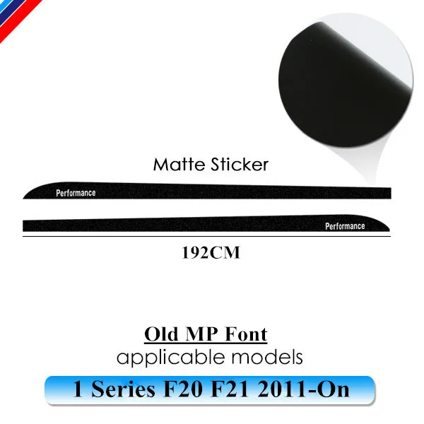 2X Side Stripes Sill Skirt Stickers Decal M Performance Sport for BMW 1 Series f20 f21 F40 118i 120i 125i 128i 135i Accessories old mp Matte Black