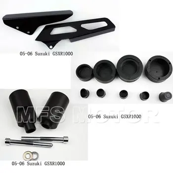 

Motorcycle Accessories Black Chain Guards Cover Frame slider Plugs For Suzuki GSXR 1000 GSX-R1000 2005 2006
