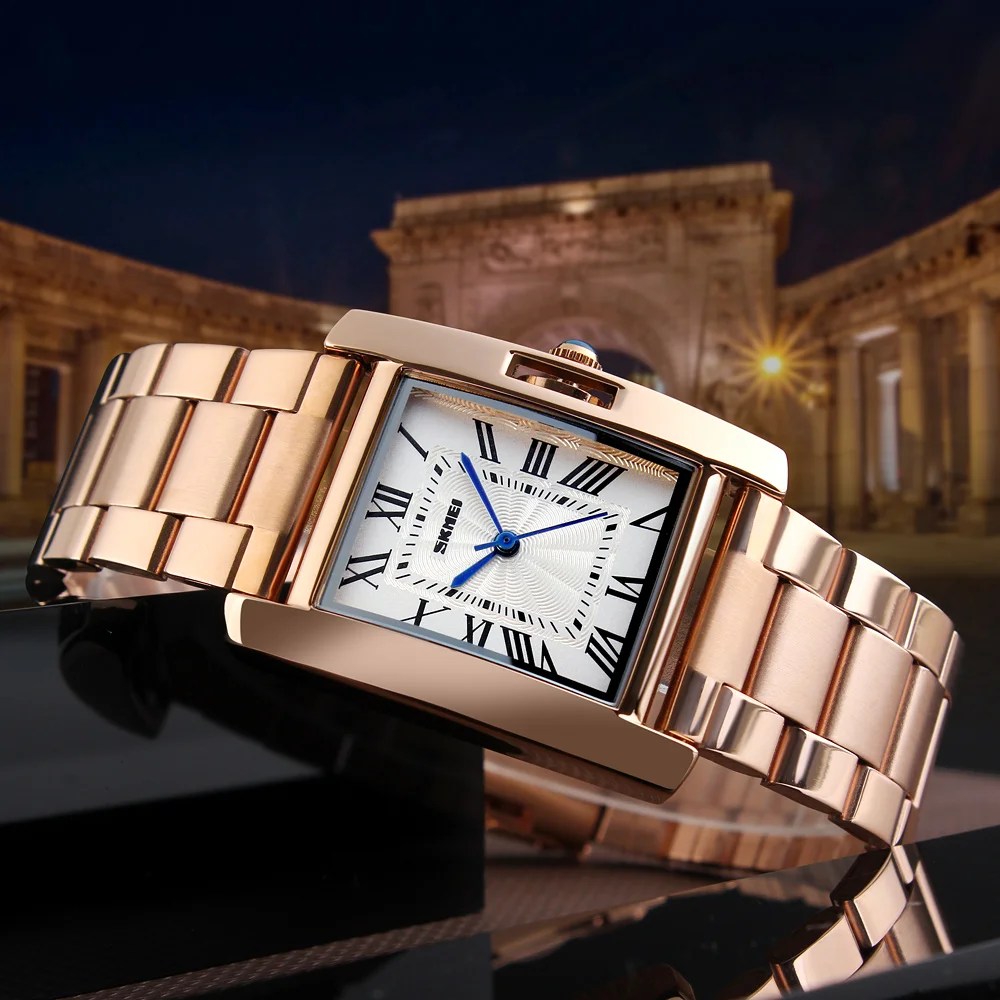 Skmei Luxury Rose Gold Watch Women Bracciale Orologi Top Brand Ladies Orologio Al Quarzo Orologio Da Polso Da Donna In Acciaio Montre Femme Relogio