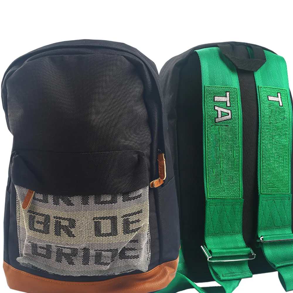 JDM Backpack Racing Tuning Bags School Travel Bag Fabric Straps Seat Belt Drift Car Auto Key JDM Backpack Racing Tuning Bags School Travel Bag Fabric Straps Seat Belt Drift Car Auto Key