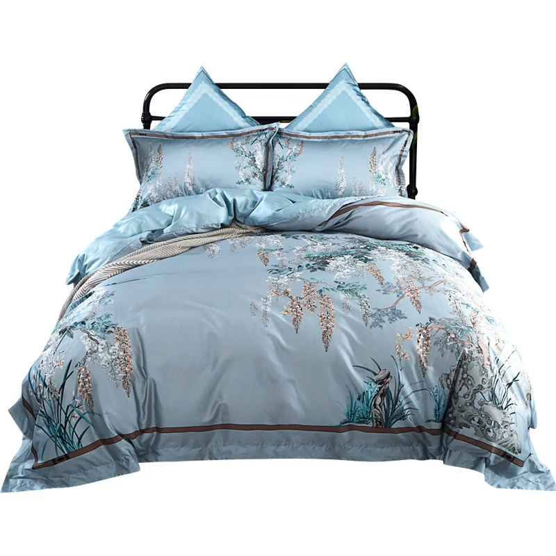 

2019 New 100% Cotton New Fashion Six Piece Sets Quilt Sheets Pillowcase Breathable Skin-friendly Comfortable Six Piece Sets