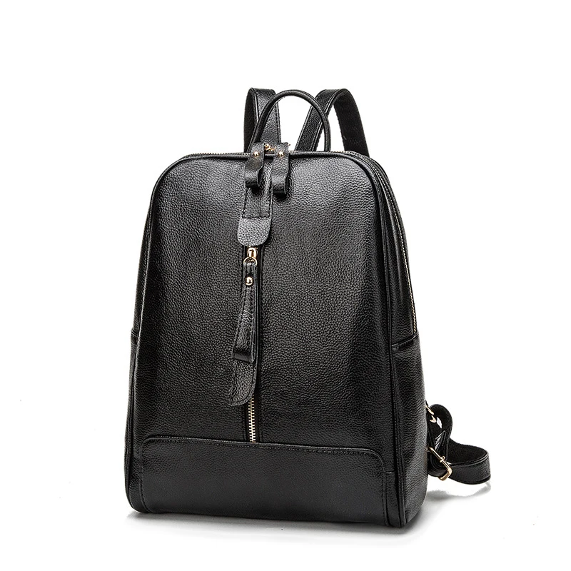 Fashion Women Backpack European Style Women Backpack Student Schoolbag High Quality Genuine Leather Female Shoulder Bag