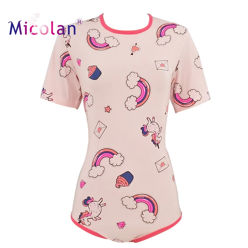 Женский ABDL хлопок Onesie пижамы промежность взрослый ребенок Onesie Комбинезон Ddlg девочка взрослый ползунок комбинезон - Цвет: Pink-M