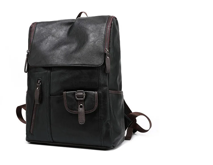 FUSHAN симпатичный стиль искусственная кожа мужской черный 15 дюйм(ов) ов) рюкзак модный мужской повседневный Мальчики школьные сумки на плечо для мужчин рюкзак
