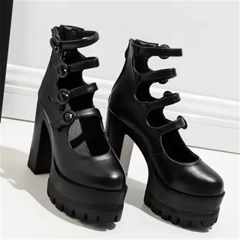 

new autumn gladiator sexy buckle shoes thick high-heeled shoes